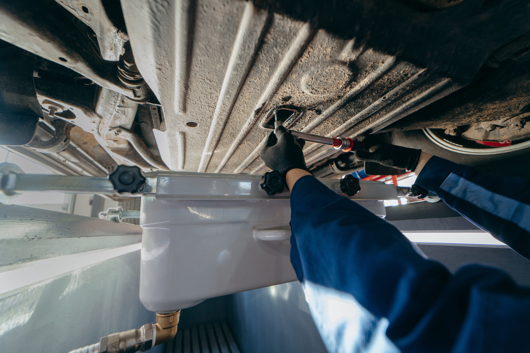 Changing oil in a car